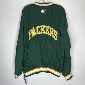 Vintage Pro Line Starter Green Bay Packers Pullover Windbreaker Jacket Large 90s
